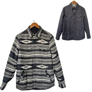 Faherty Reversible Quilted Bondi Jacket Size S Navy Aztec Southwestern Men's NEW